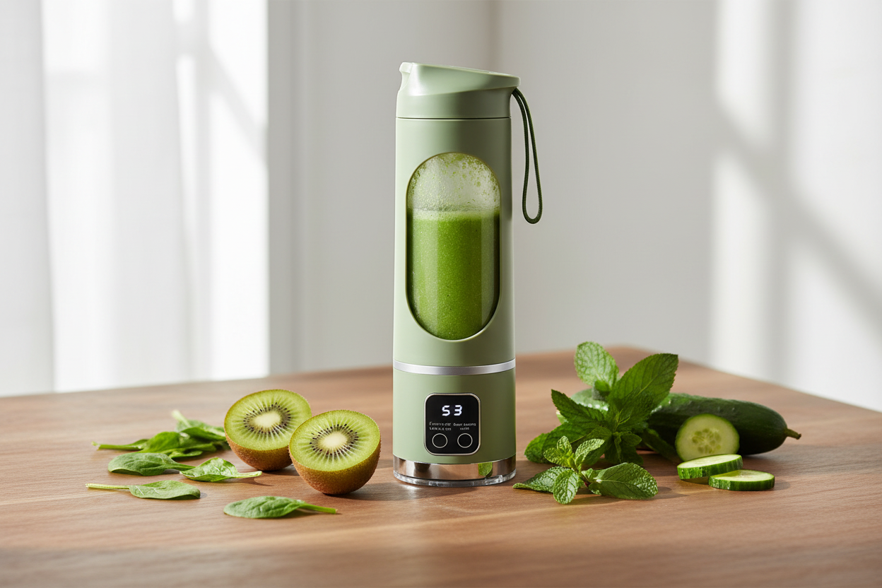 Legergroene juicer lifestyle productfoto