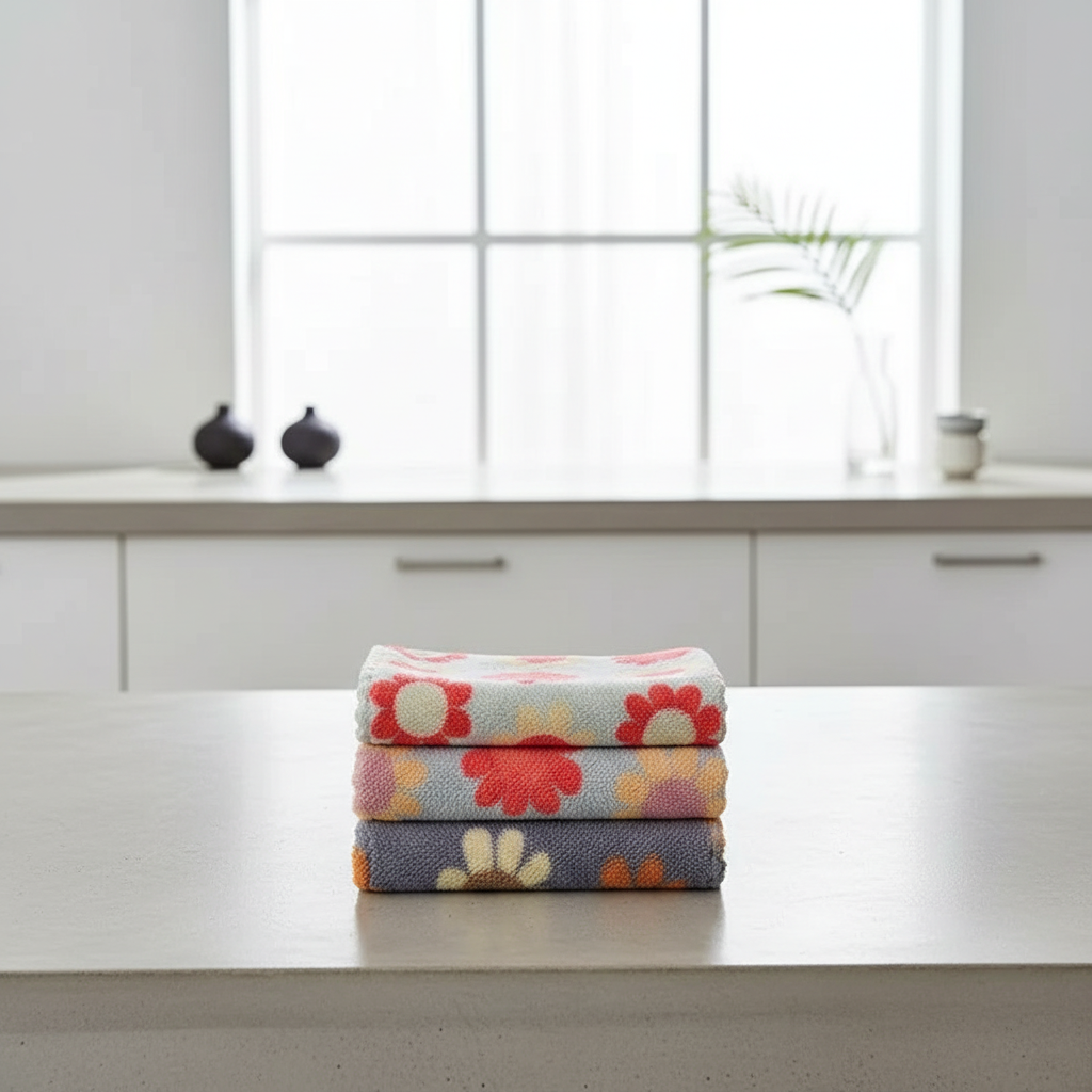 Linea doekjes - gevouwen op aanrecht